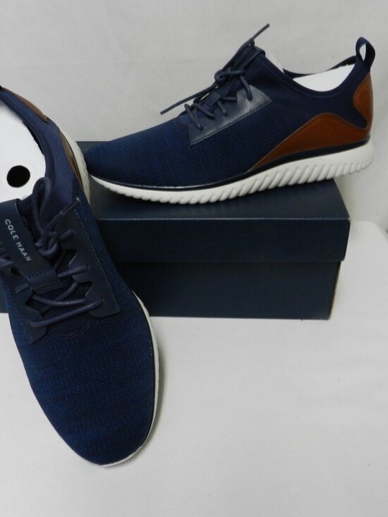 Cole Haan Grand Sport Sneakers Knit w/ Leather blue brown Men NIB NEW Size Sz 10 main image 7